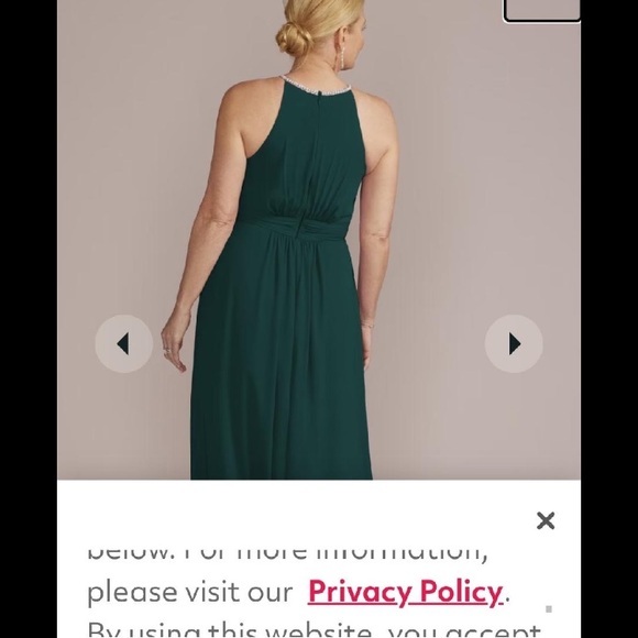 Oleg Cassini, dark green gown. - Picture 3 of 7